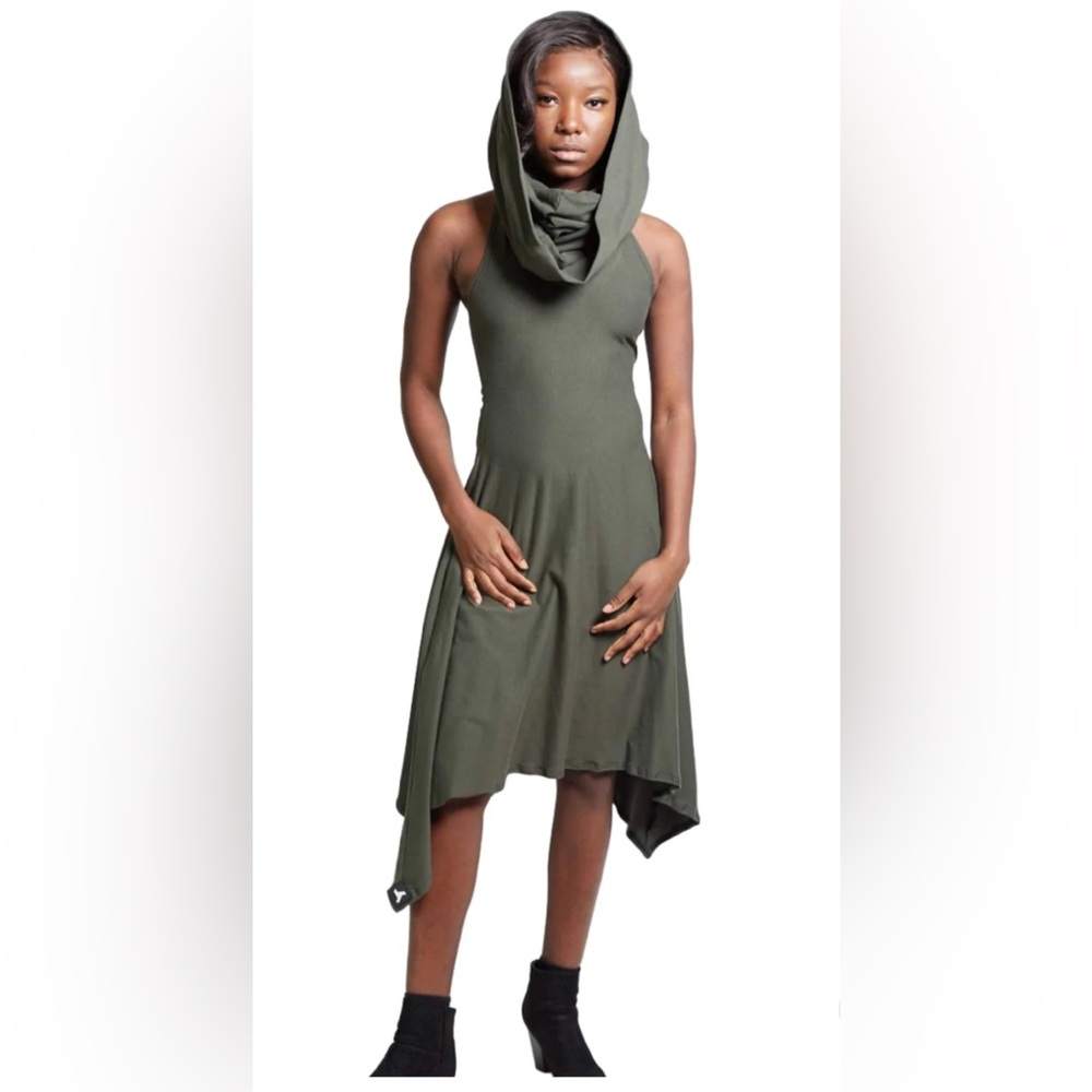 Crisiswear Wavelength Dress Cyberpunk Goth Olive Size Small
